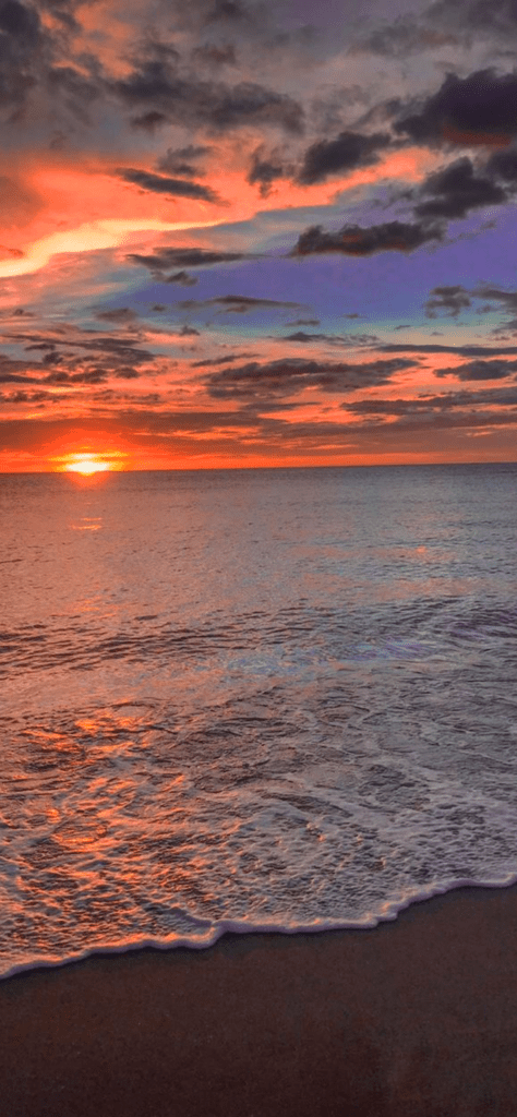 fondos de pantalla del mar con el atardecer
