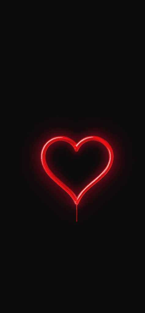 Fondos de pantalla de un corazon rojo con fondo negro