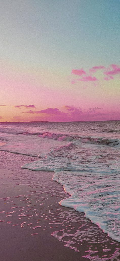 Fondo de pantalla de la playa con color rosa