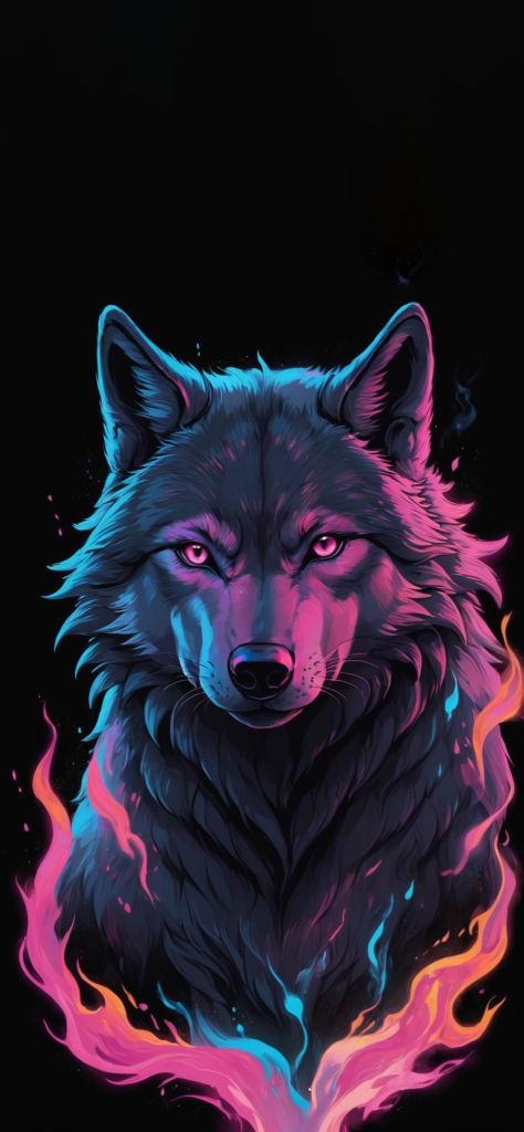 Fondo de pantalla de lobo de fuego para hombre