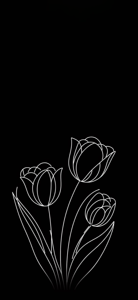 Fondos de pantalla de tulipanes lineas blanco y negro