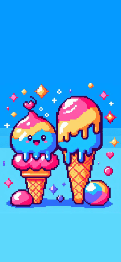 Fondos de pantalla de helados aesthetic pixel art