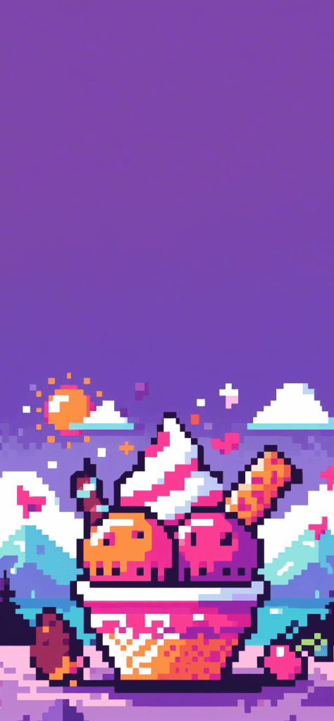 Fondos de pantalla de helados aesthetic pixel art