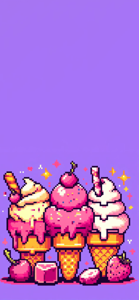 Fondos de pantalla de helados aesthetic pixel art