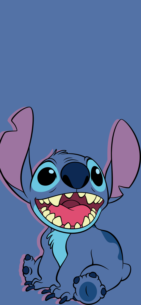 Fondo de Pantalla de Stitch aesthetic con fondo azul