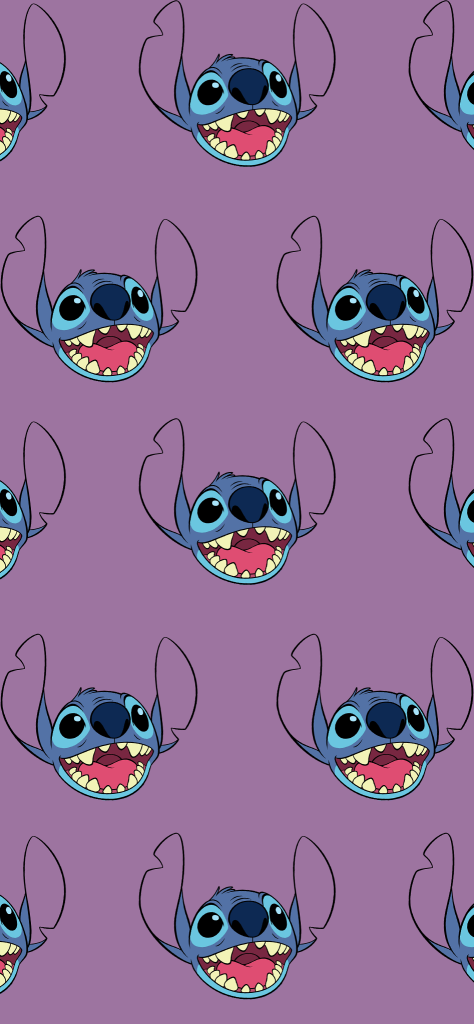 Fondo de Pantalla de Stitch con patron y fondo morado