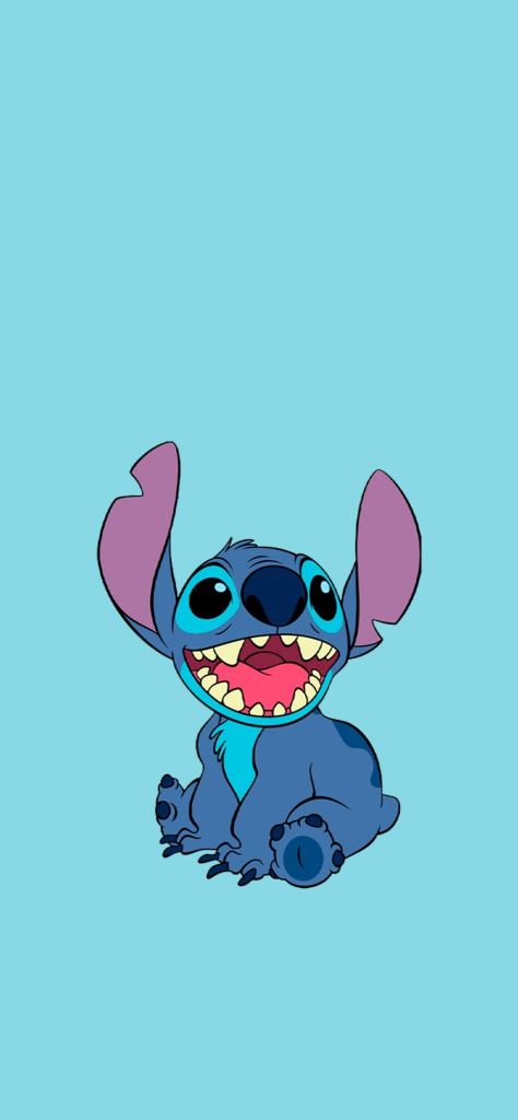 Fondo de Pantalla de Stitch cute con fondo azul