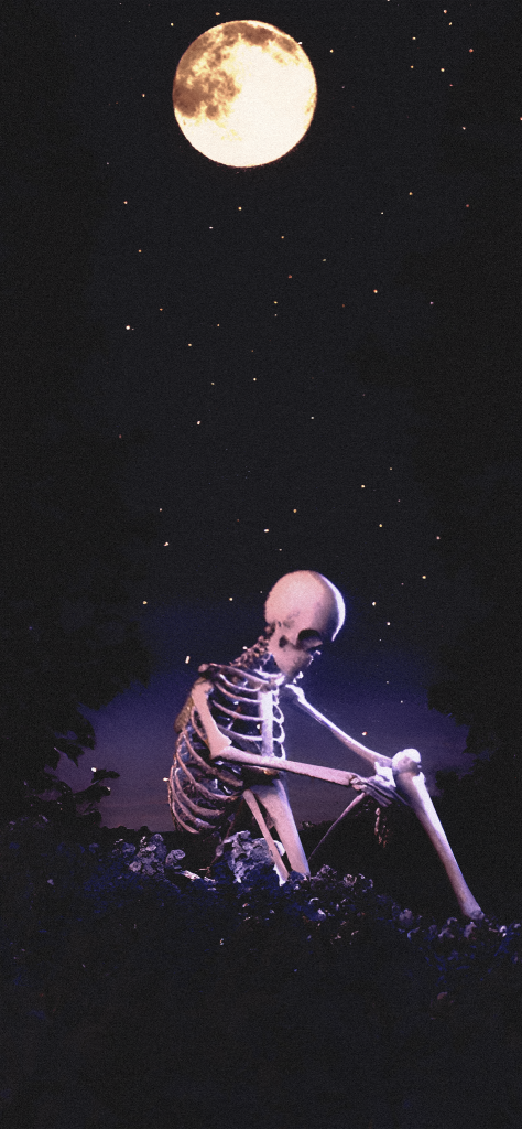 wallpaper negro para celular de calavera triste