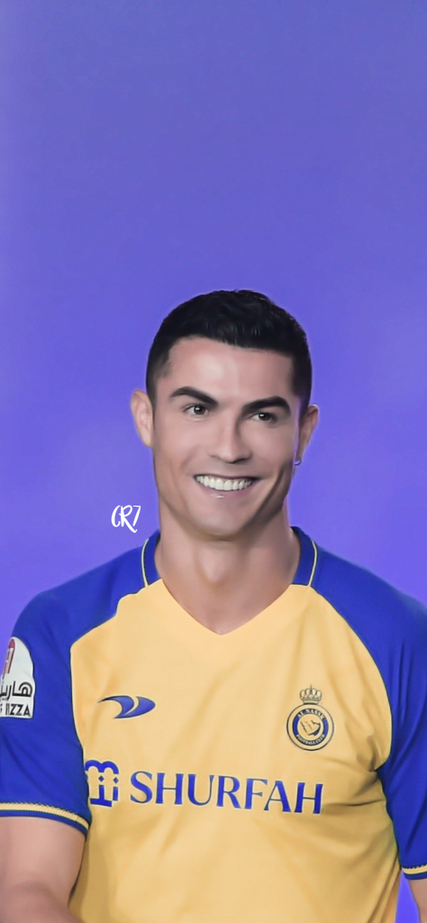 Fondos de Pantalla de Cristiano Ronaldo (CR7) con fondo morado y playera amarilla