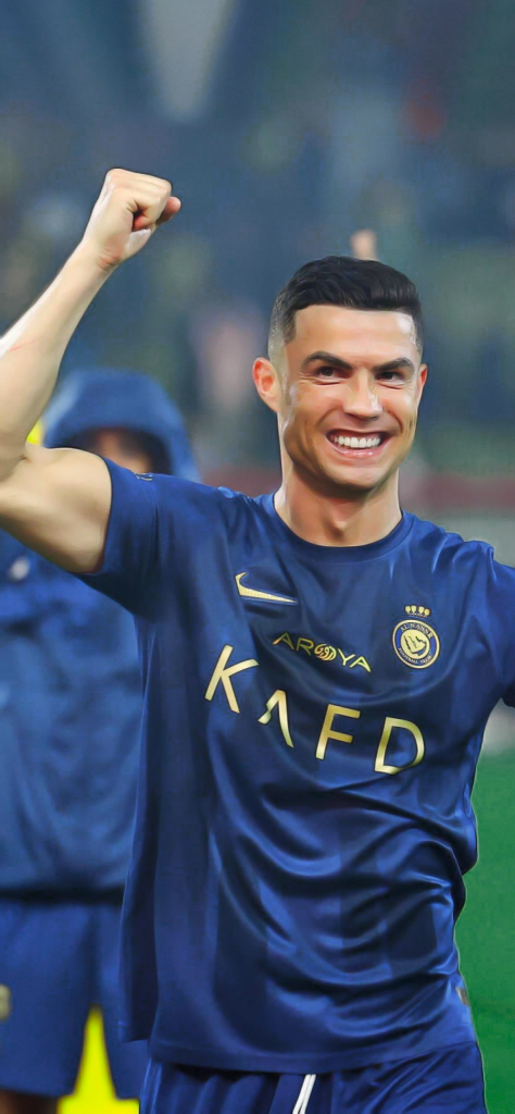 Fondos de Pantalla de Cristiano Ronaldo (CR7) con playera azul feliz