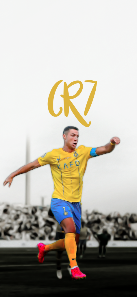 Fondos de Pantalla de Cristiano Ronaldo (CR7) con playera amarilla y fondo blanco y negro