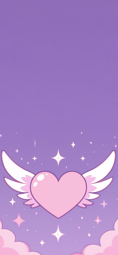 Fondo de pantalla de corazon con alas