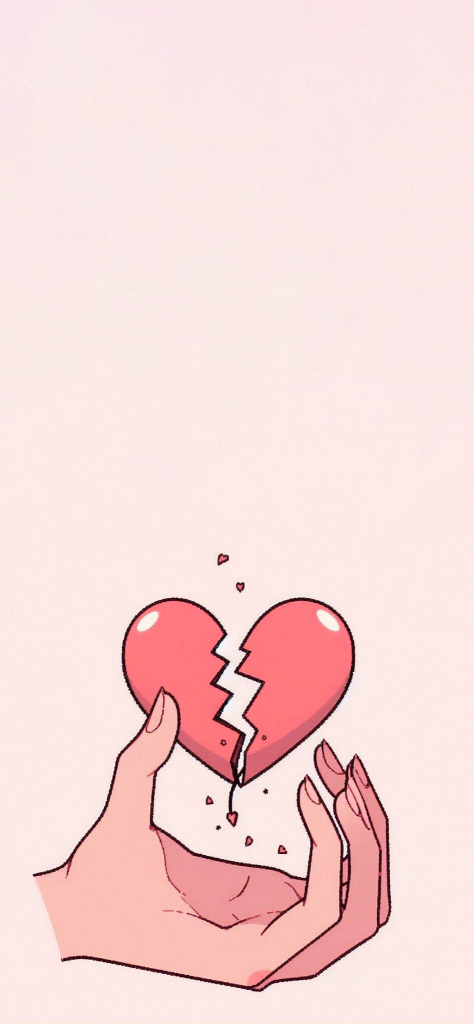 Fondo de pantalla para celular de corazon roto rojo bonito aesthetic