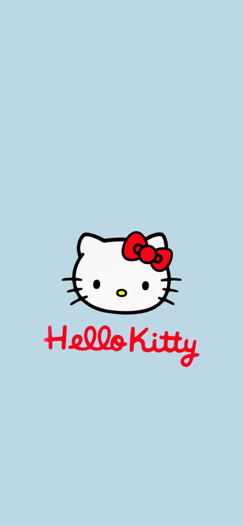 Fondo de pantalla de hello kitty con el logo