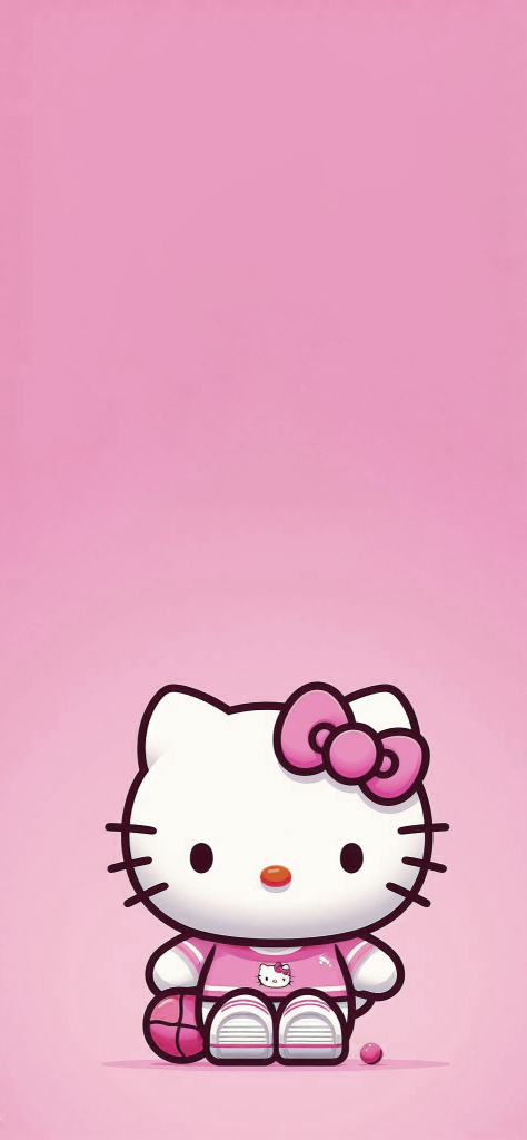 Fondo de pantalla de hello kitty aesthetic con fondo rosa