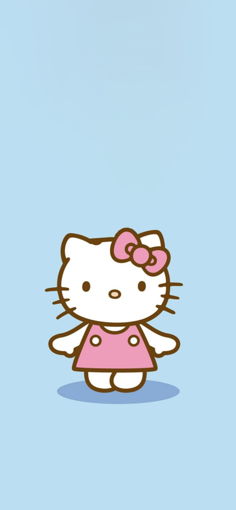 Fondo de pantalla de hello kitty con falda y fondo azul