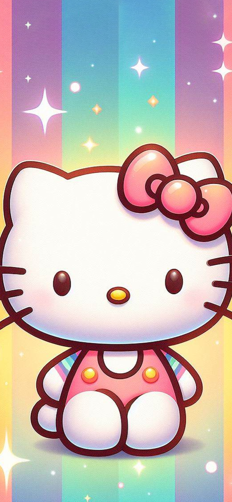 Fondo de pantalla de hello kitty con brillos