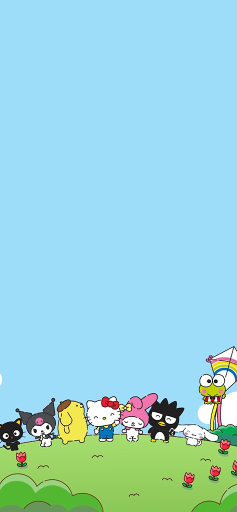 Fondo de pantalla de hello kitty y sus amigos aesthetic