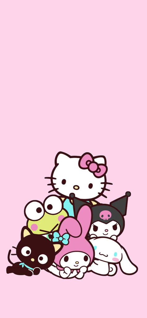 Fondo de pantalla de hello kitty junto con sus amigos