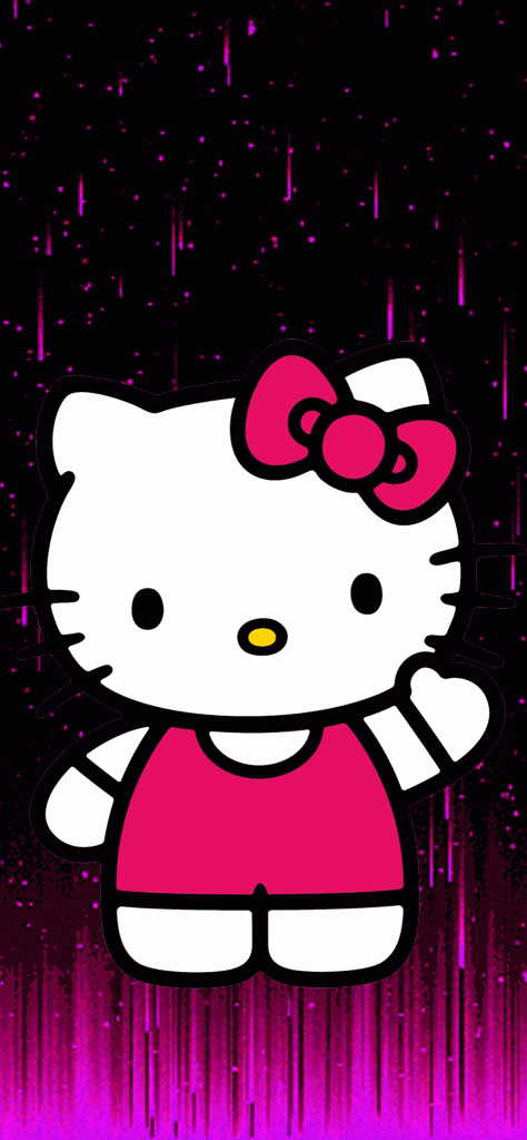 Fondo de pantalla de hello kitty con movimiento rosa