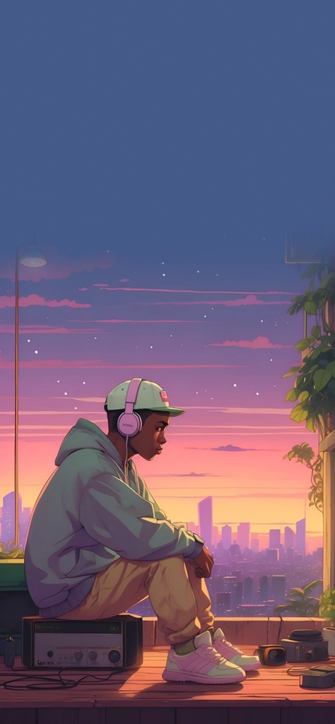fondo de pantalla bonito de hombre escuchando musica