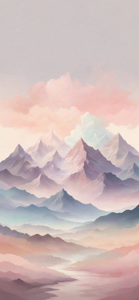 fondo de pantalla bonito de montañas con colores pasteles