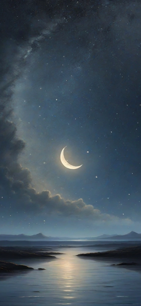 fondo de pantalla bonito de la media luna paisaje
