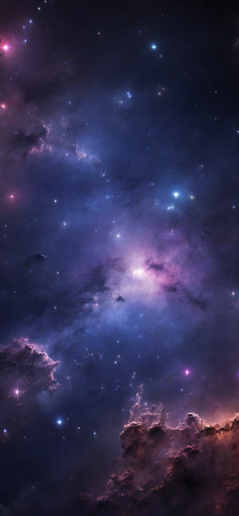 Fondo de pantalla de galaxia luces moradas para celular