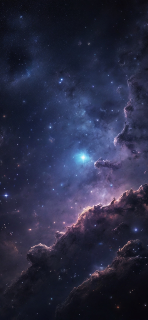 Fondo de pantalla de galaxia con luces rosas y azules