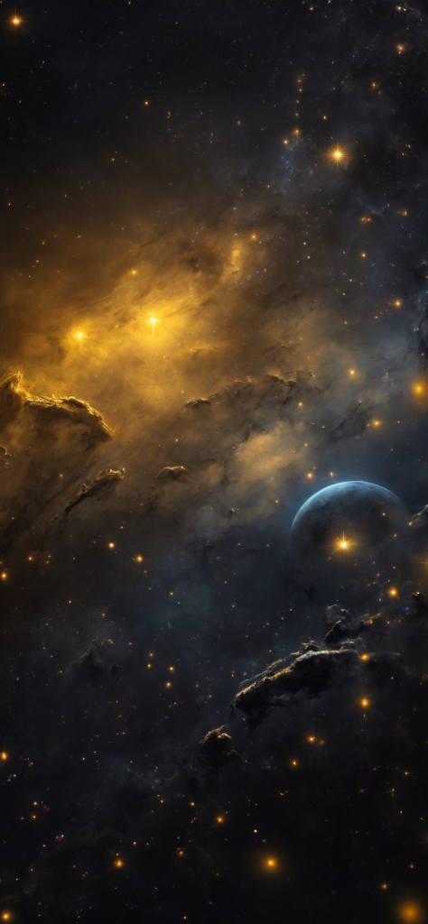 Fondo de pantalla de galaxia amarillo