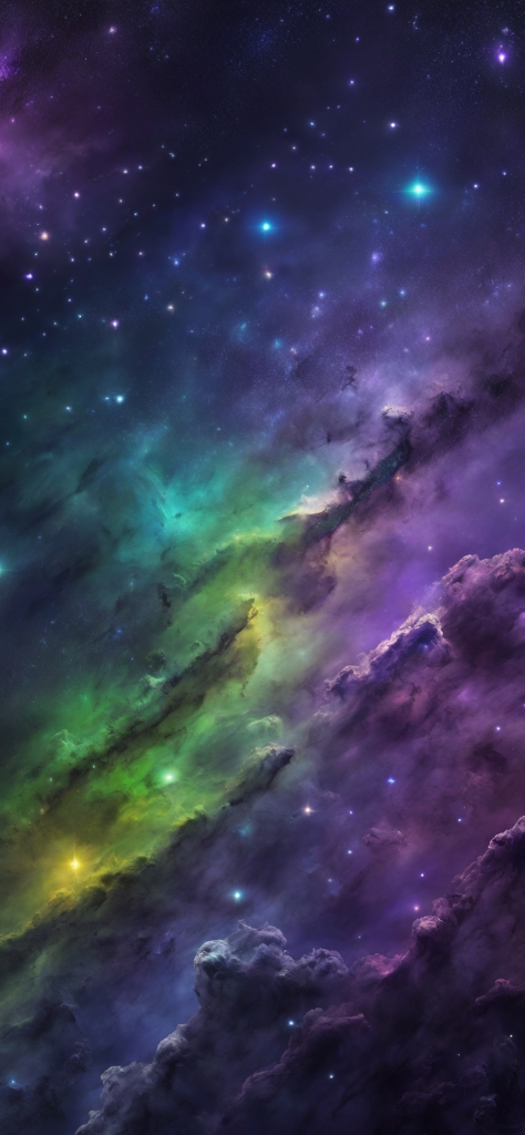 Fondo de pantalla de galaxia con varios colores aesthetic