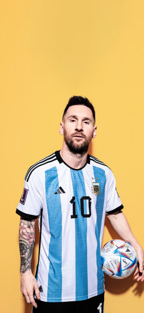 Fondo de pantalla de Messi con fondo amarillo