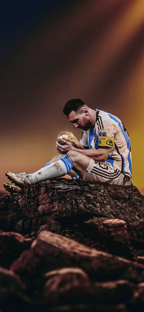 Fondo de pantalla de Messi con trofeo