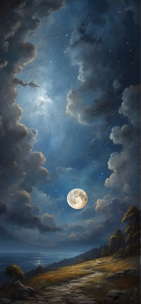 Fondo de pantalla de la luna estilo anime