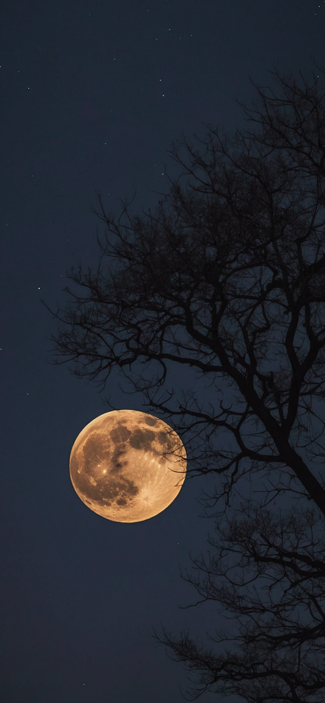 Fondo de pantalla de la luna llena amarilla para celular
