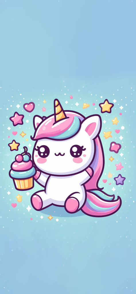 fondo de pantalla de unicornio bonito con fondo azul