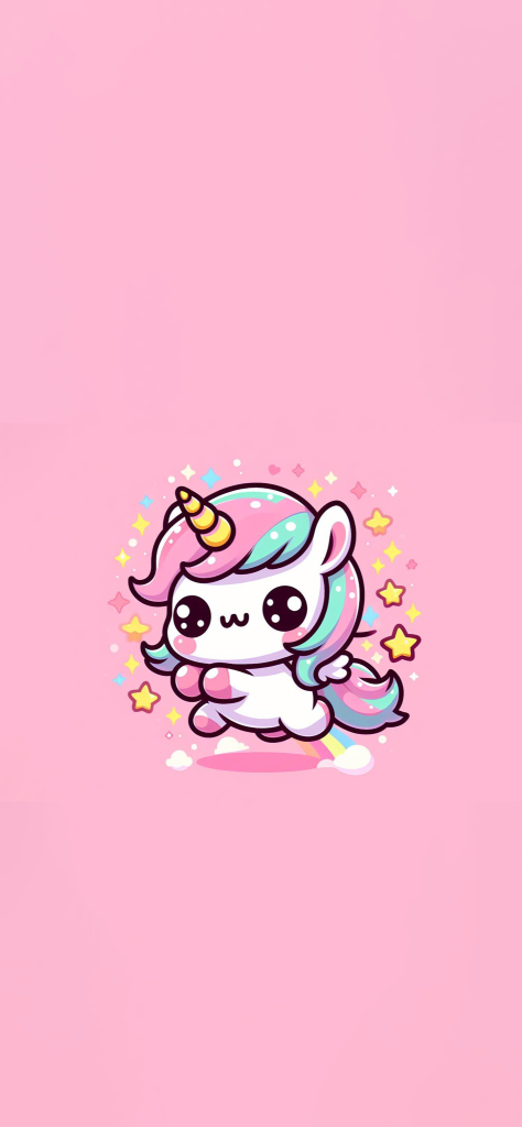 fondo de pantalla de unicornio cute con fondo rosa