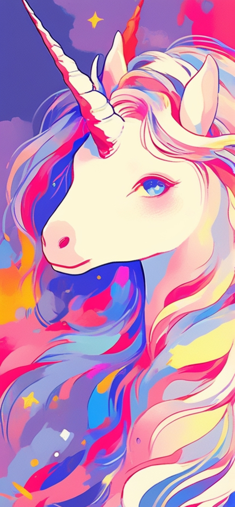 Fondo de pantalla de unicornio hecho de acuarelas