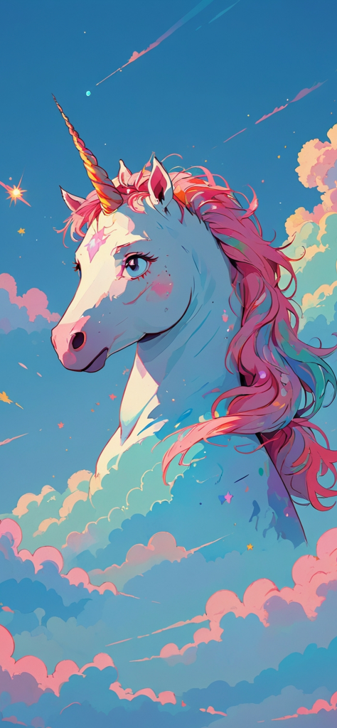 Fondo de pantalla de unicornios en el cielo