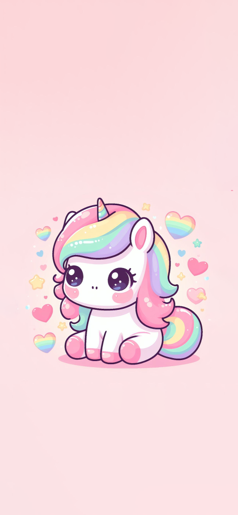 fondo de pantalla de unicornio kawaii chiquito