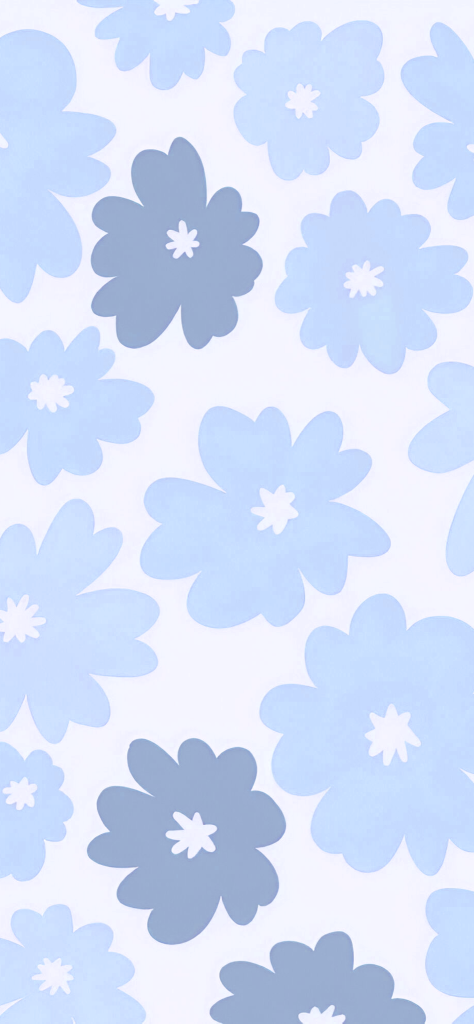 Fondo de pantalla aesthetic azul de flores bonitas