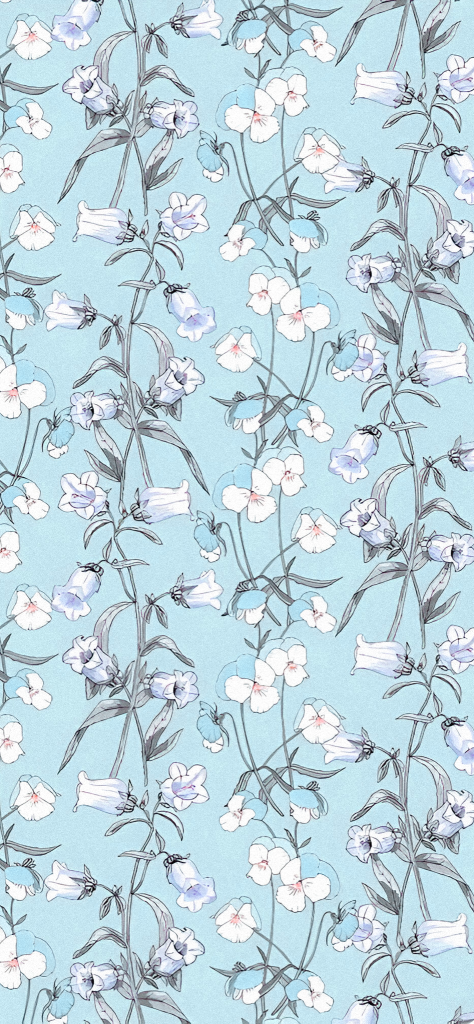 Fondo de pantalla aesthetic azul con flores