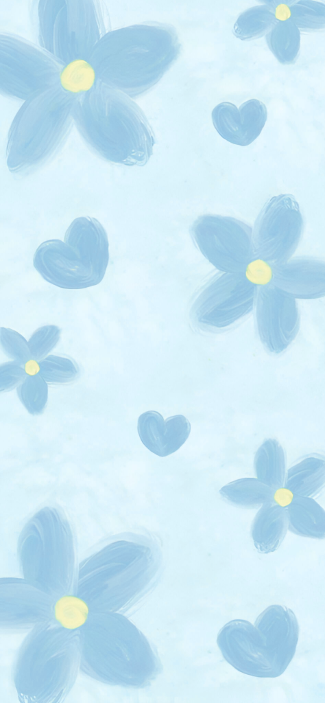 Fondo de pantalla de azul cielo con flores