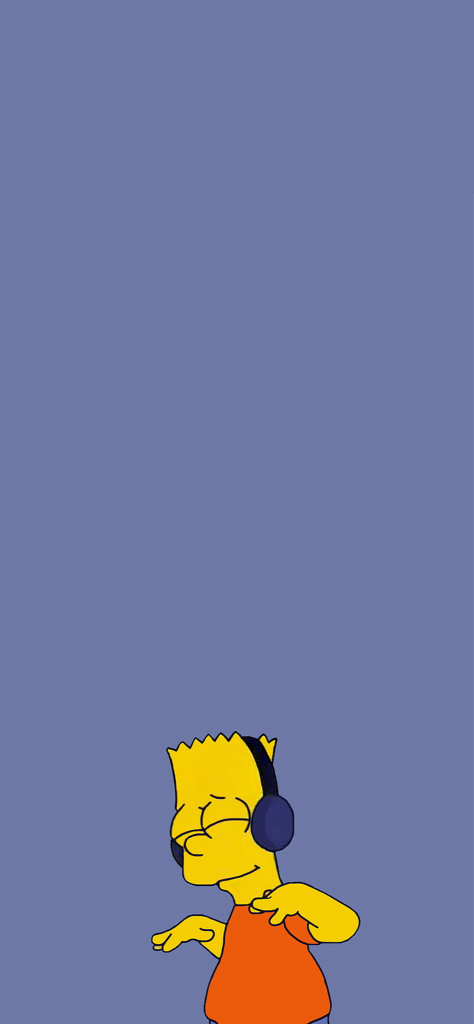 Fondo de pantalla de Bart Simpson escuchando musica