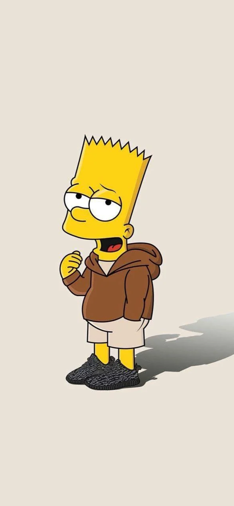 Fondo de pantalla de Bart Simpson Aesthetic fondo café