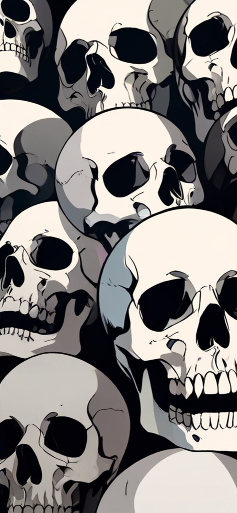 Fondo de pantalla de calaveras en blanco y negro