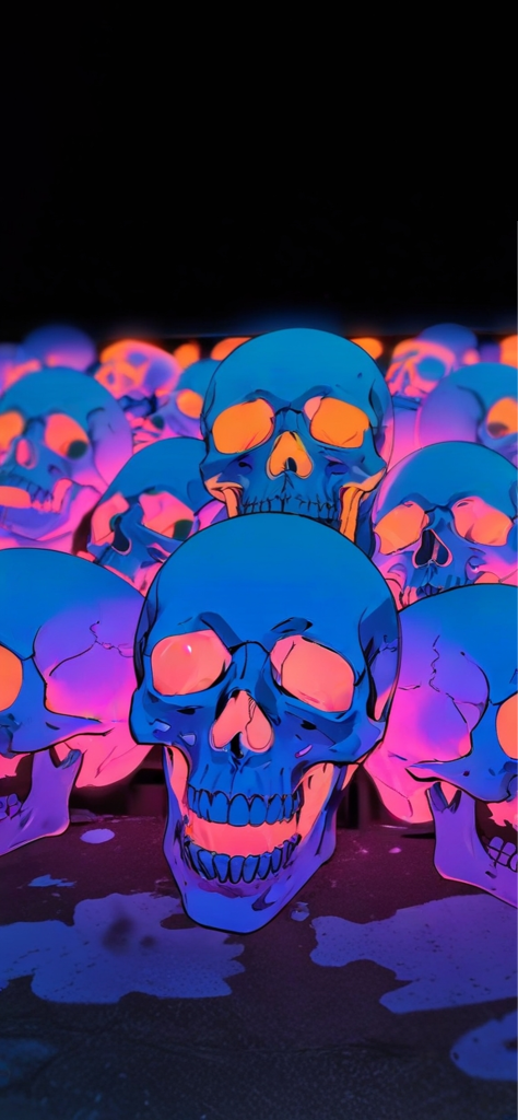 Fondo de pantalla de calaveras brillantes