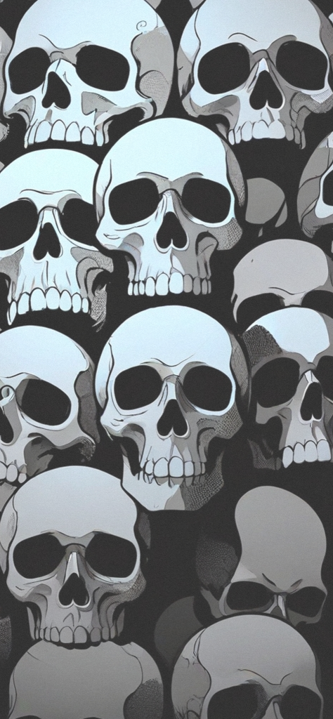 Fondo de pantalla de calaveras en blanco y negro en HD