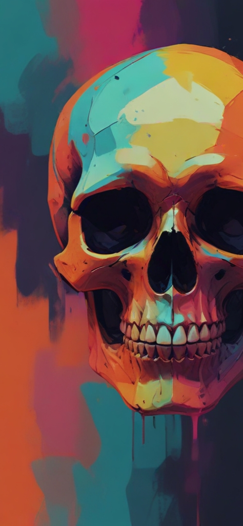 Fondo de pantalla de calaveras arte abstracto