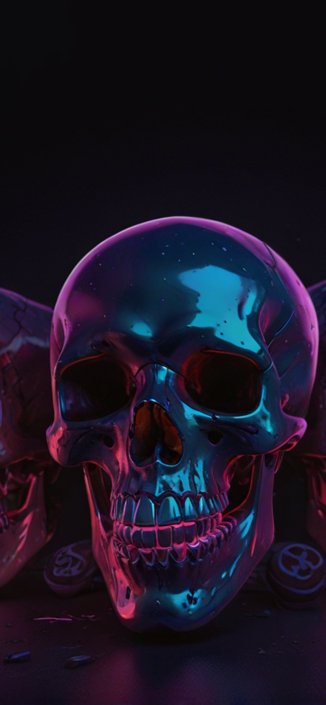 Fondo de pantalla de calaveras en 3d